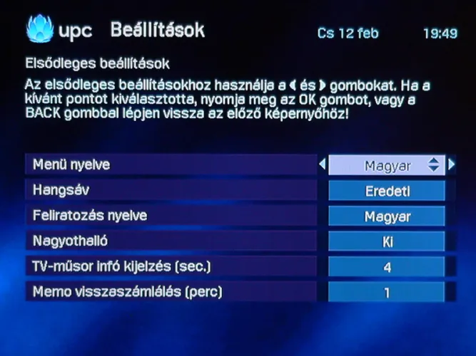 UPC digitális tévé