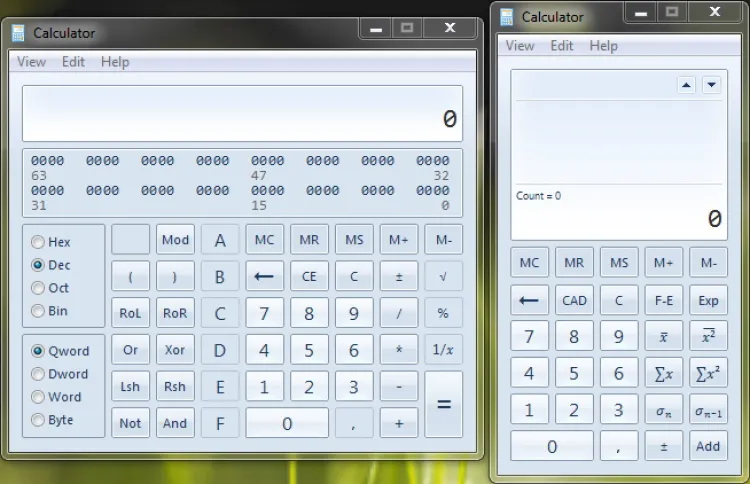 Windows 7 Calculator