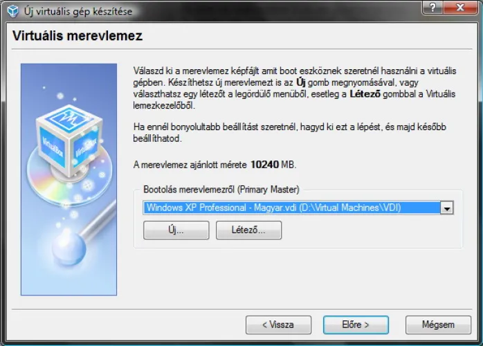 VirtualBox 10. lépés