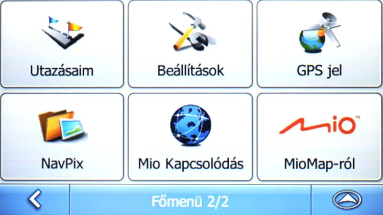 MOOV 330 főmenü