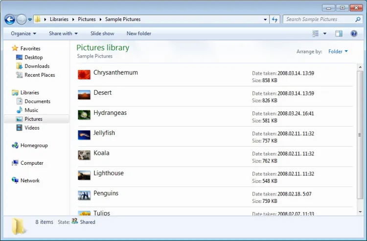 Windows 7 Explorer