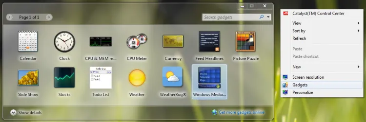 Windows Gadget Gallery