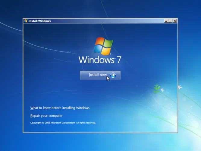 Windows 7 telepítés