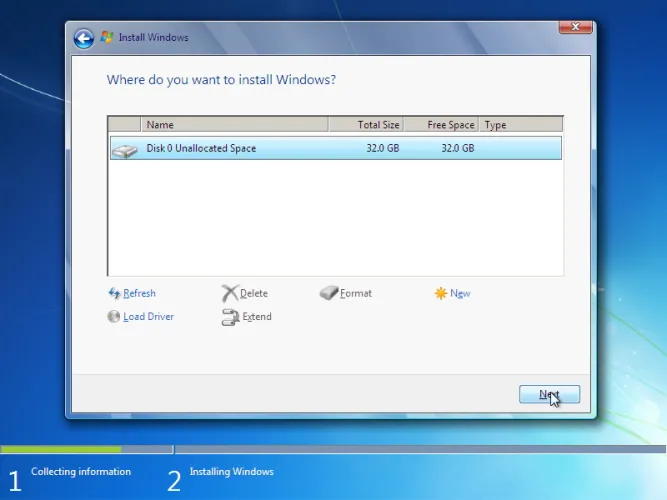 Windows 7 telepítés
