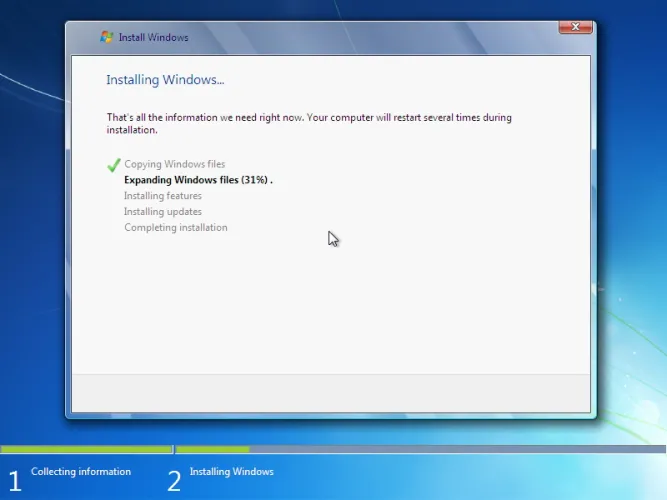 Windows 7 telepítés