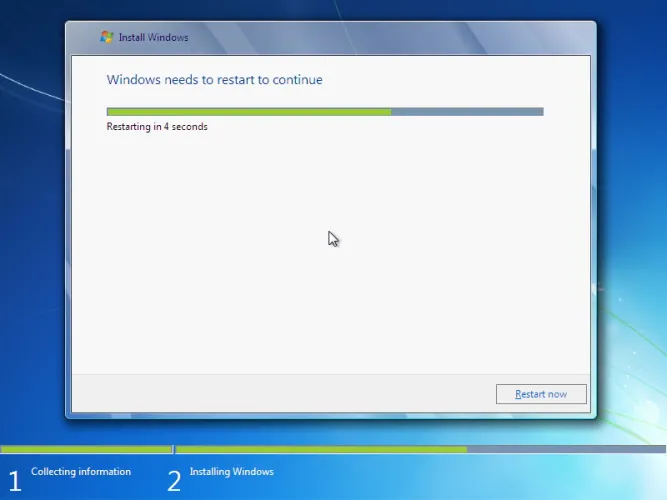 Windows 7 telepítés