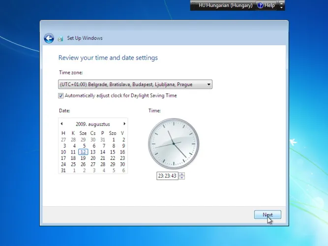 Windows 7 telepítés