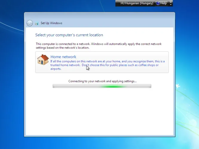 Windows 7 telepítés