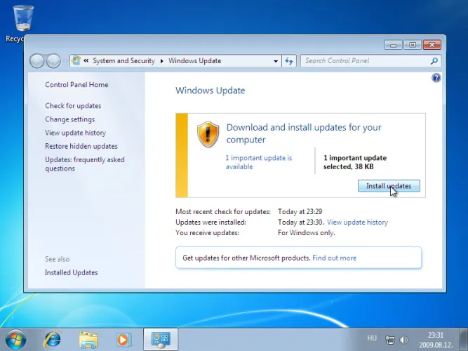 Windows 7 telepítés