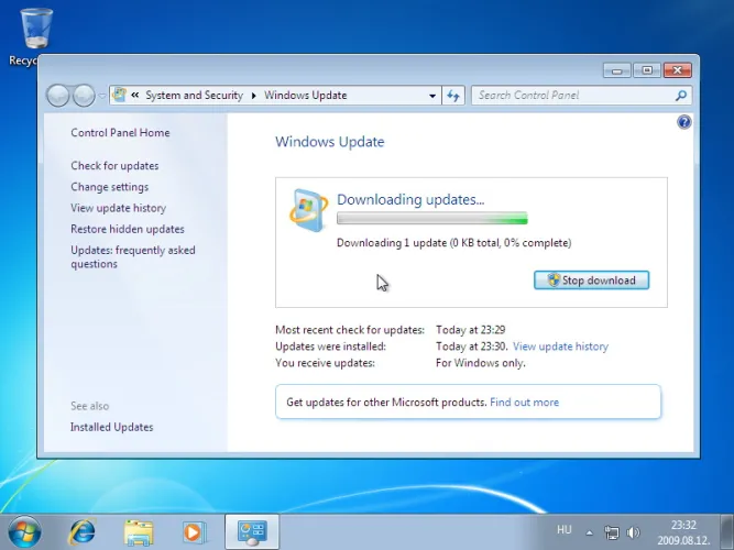 Windows 7 telepítés