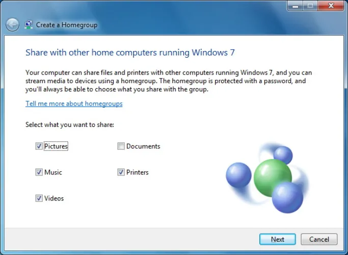 Windows 7 HomeGroup