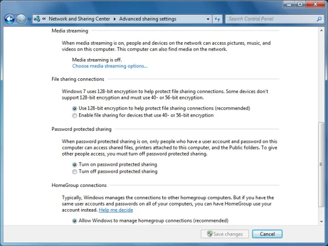 Windows 7 HomeGroup