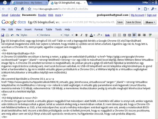 Google Chrome OS