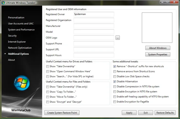 Ultimate Windows Tweaker