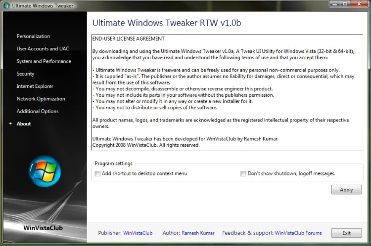 Ultimate Windows Tweaker